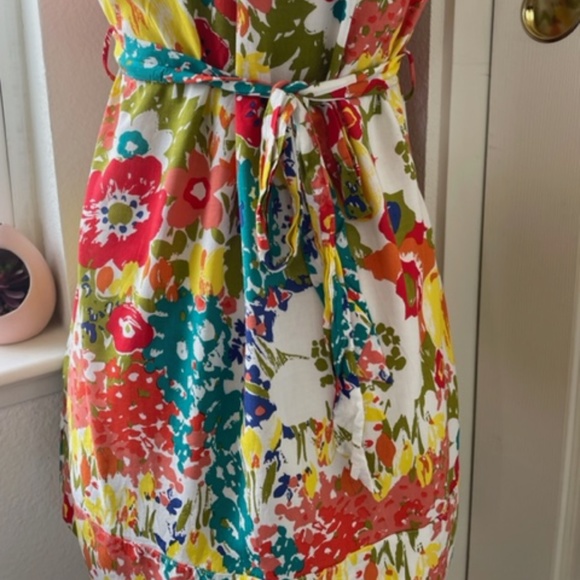 XXI By Forever 21 | Colorful Floral Ruffle Button-Up Sleeveless Dress – Size M - Picture 10 of 16
